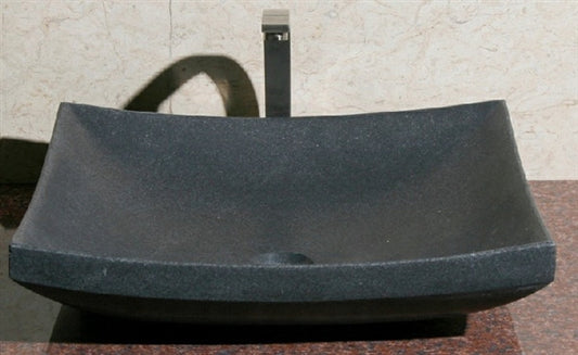 18" Rectangle Black Granite Vessel Sink