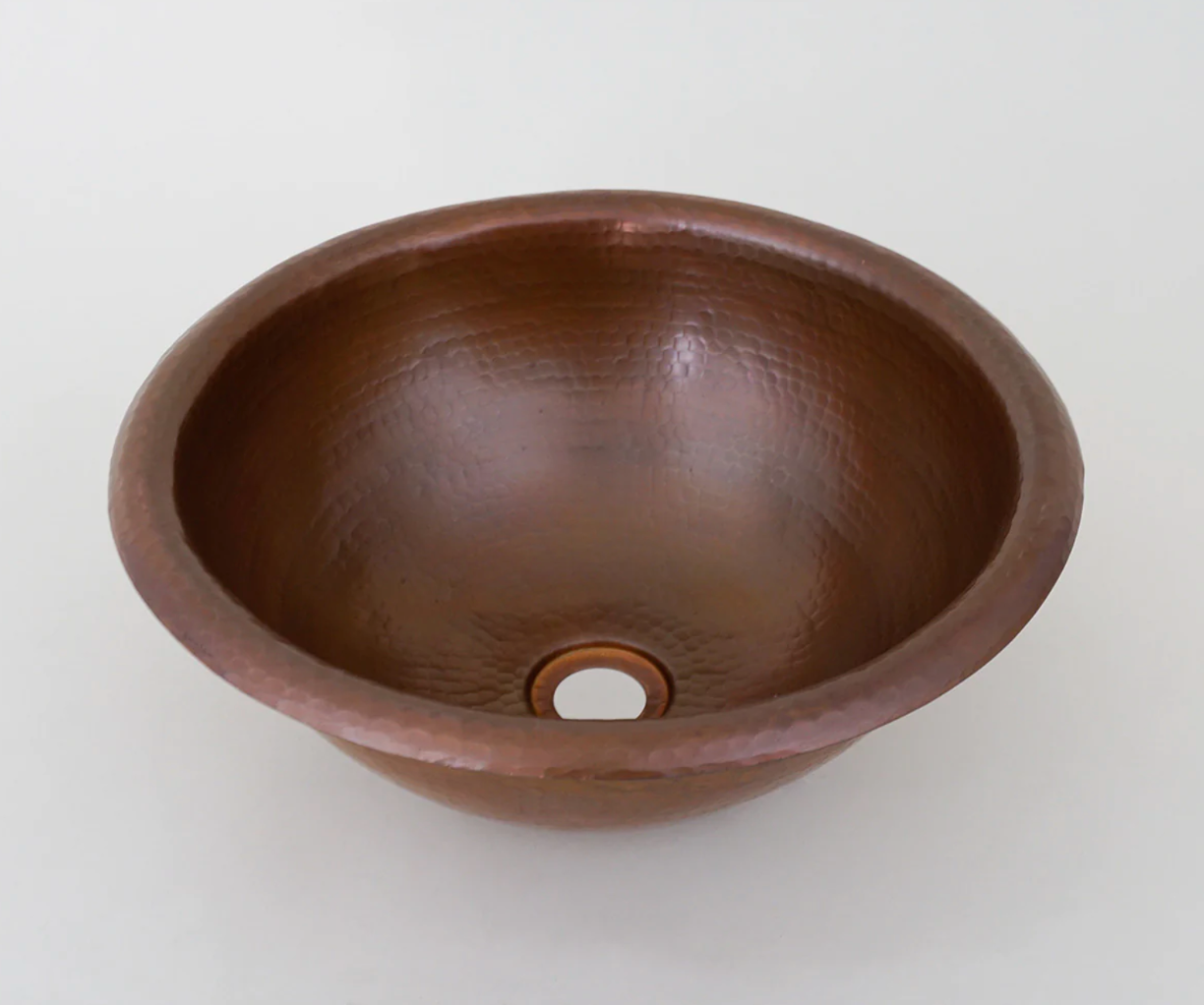 Round Hammered Copper Sink