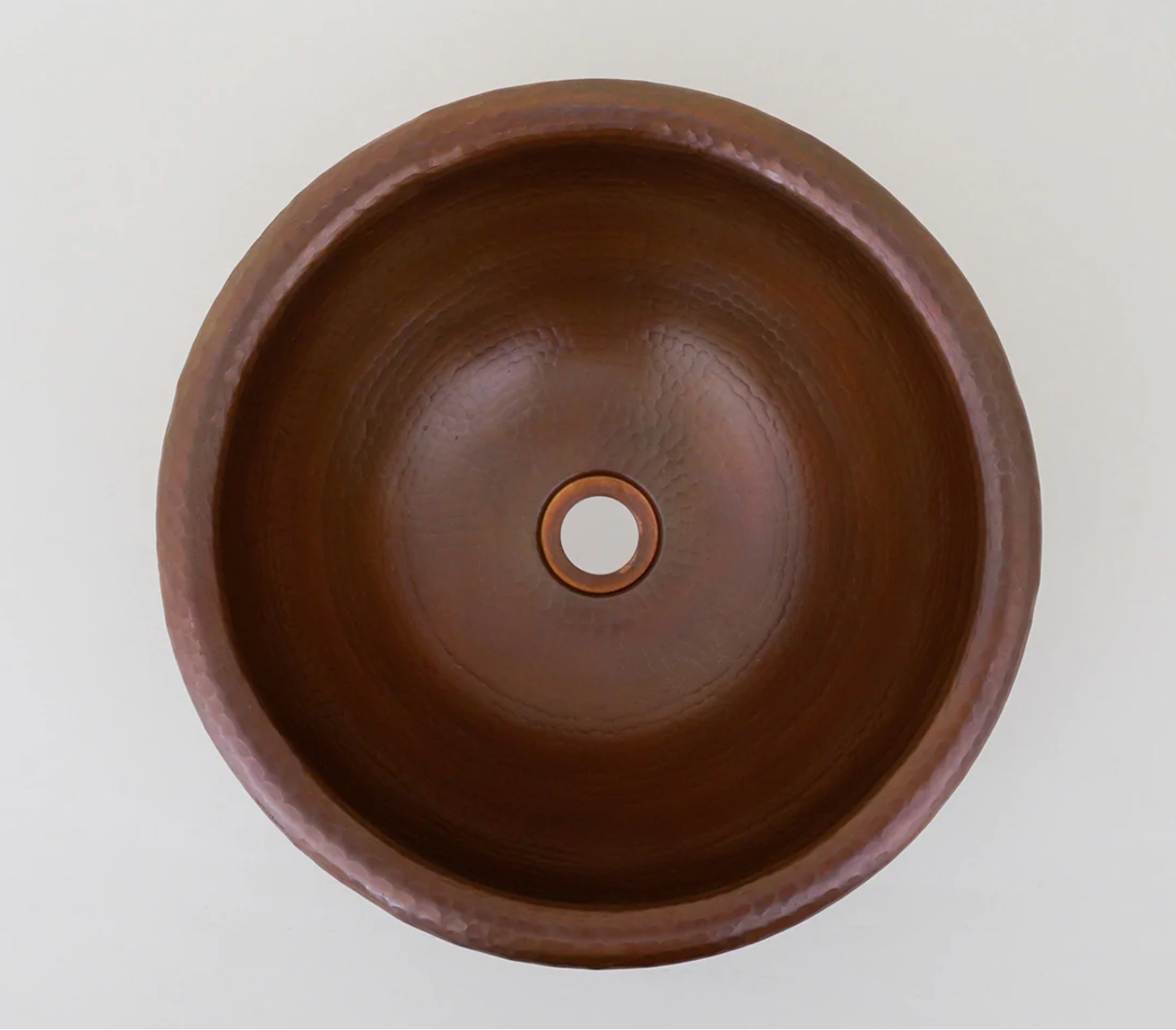 Round Hammered Copper Sink