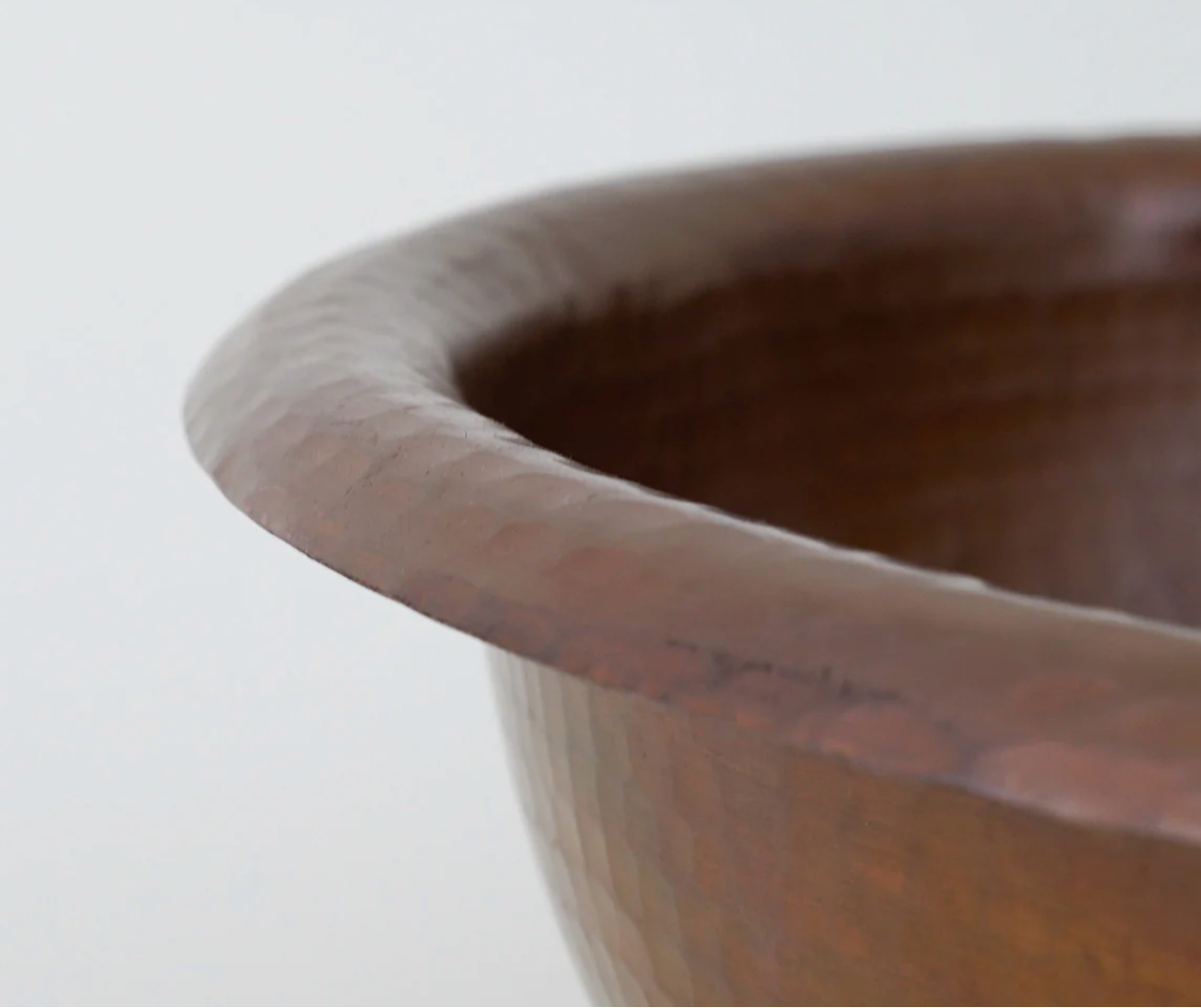 Round Hammered Copper Sink