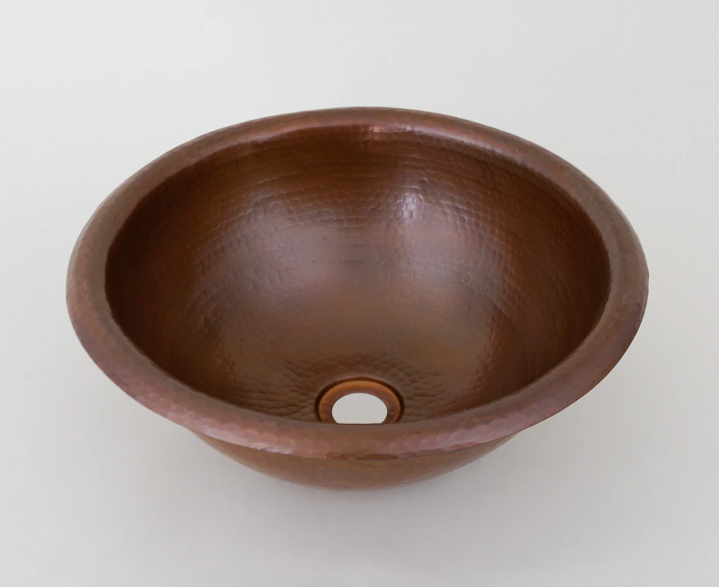 Round Drop In Hammered Copper Sink