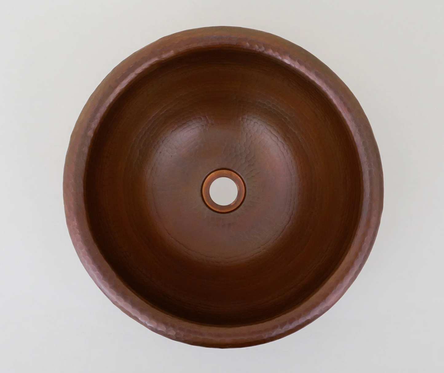 Round Drop In Hammered Copper Sink