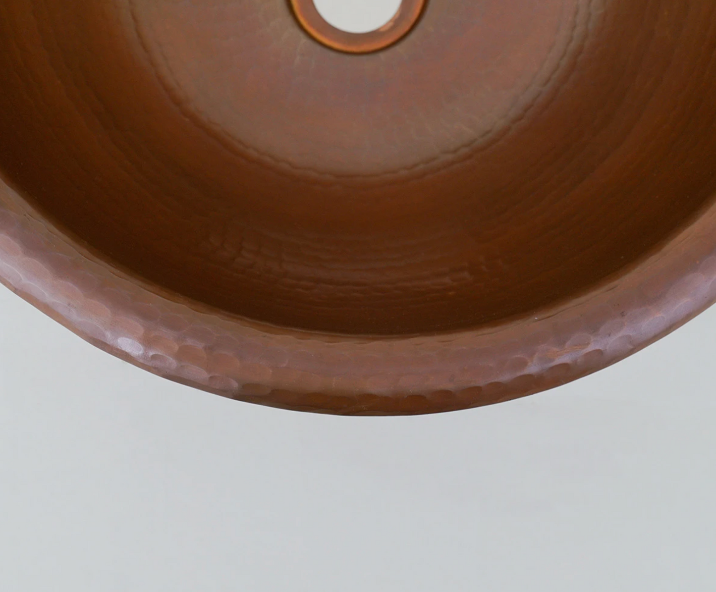 Round Drop In Hammered Copper Sink