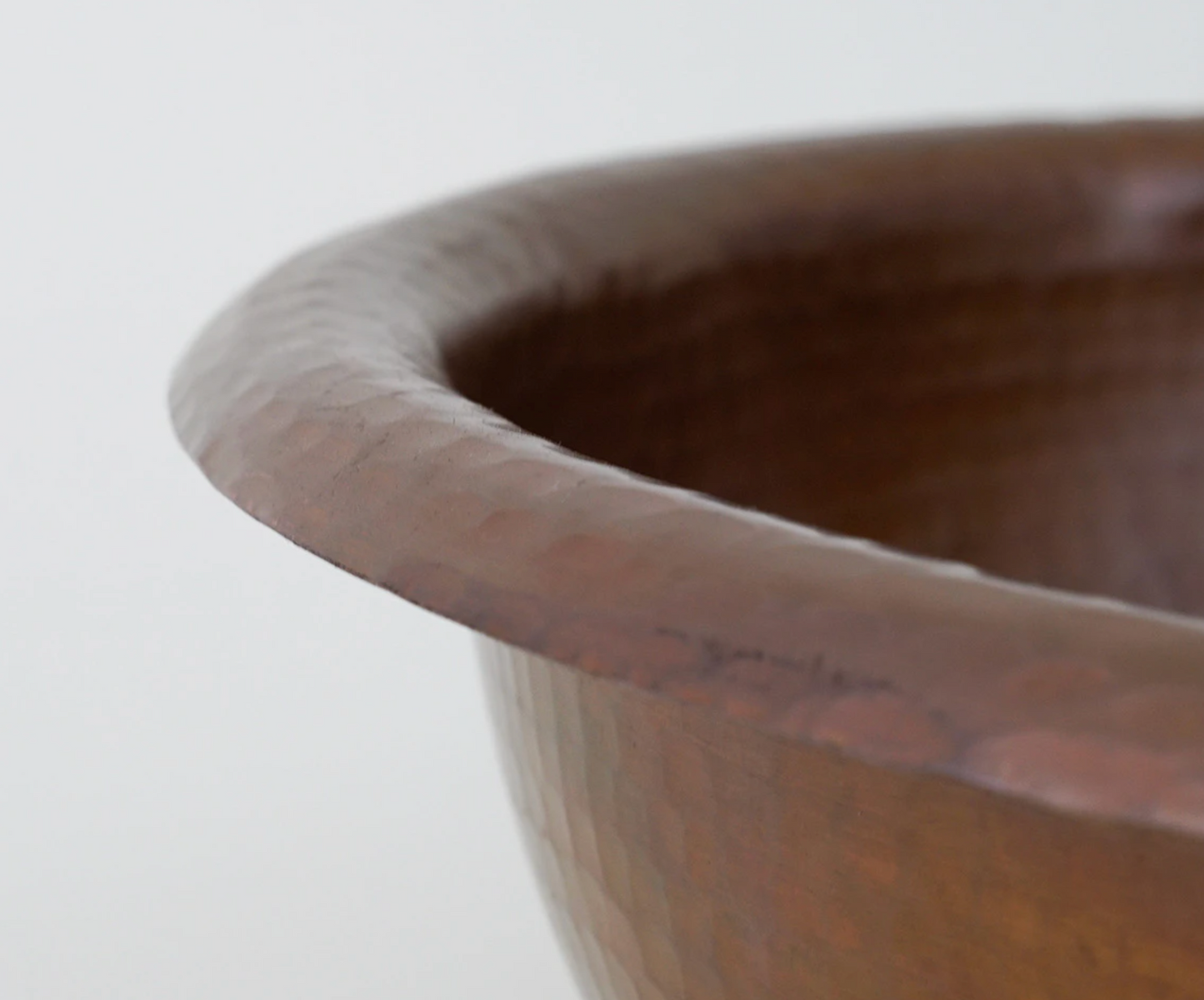 Round Drop In Hammered Copper Sink