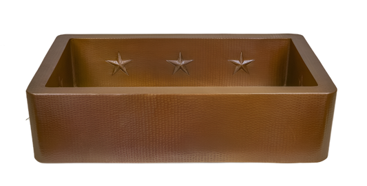 36" Farmhouse Copper Kitchen Sink w/Texas Star