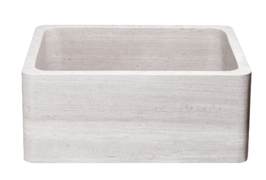 24" Stratus Marble Light Taupe Farmhouse Sink