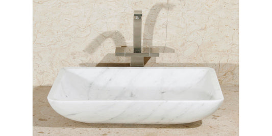 20" White Carrara Marble Vessel Sink