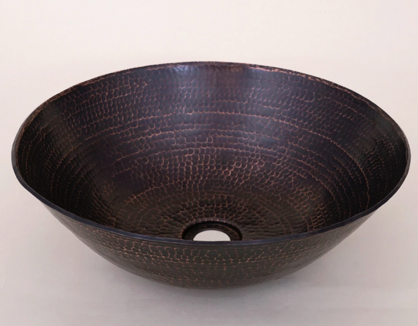 Round Vessel Hammered Copper Sink