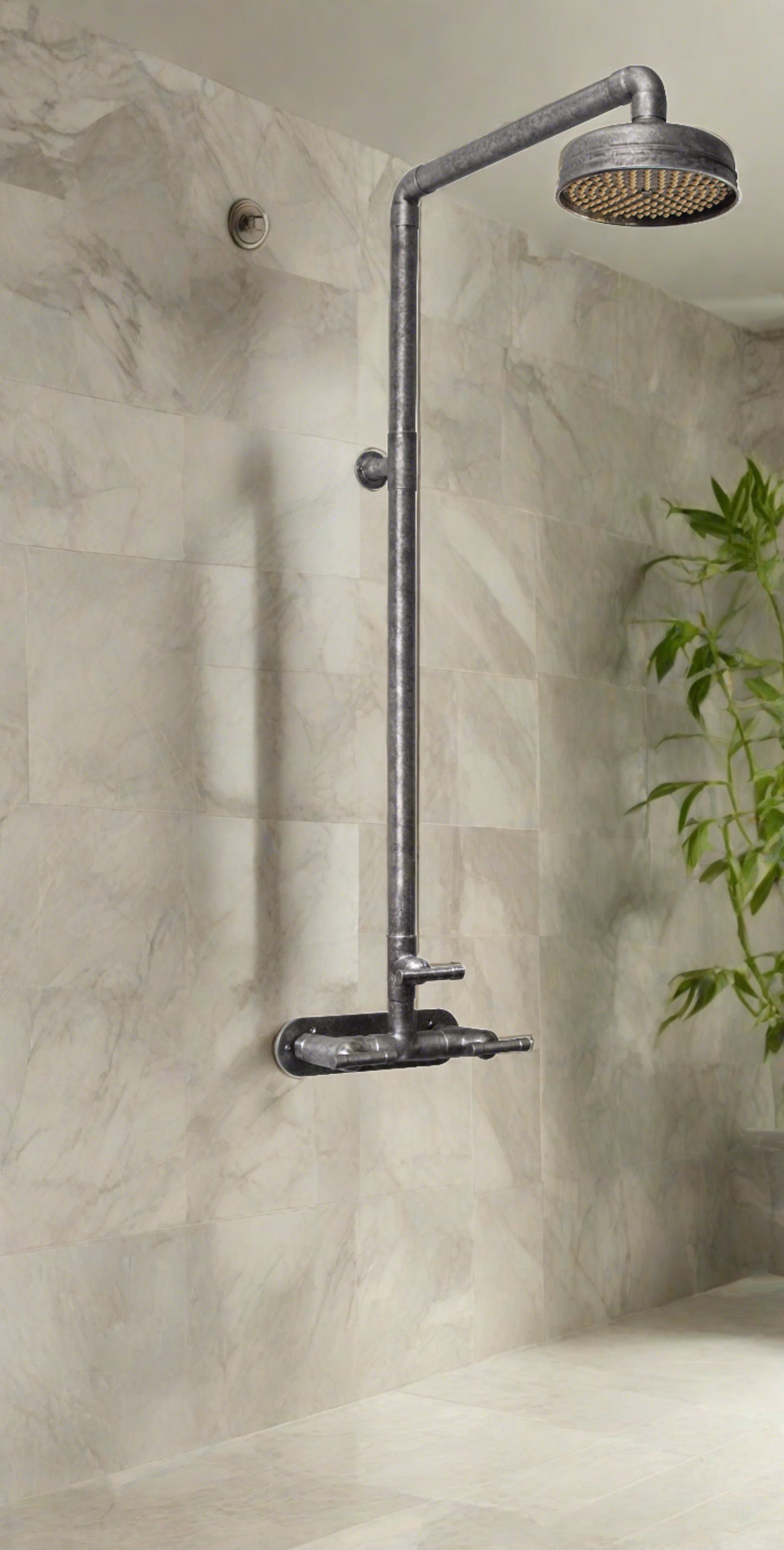 Wall Mount Exposed Shower w/Rainhead