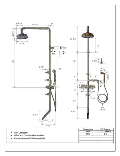 Wall Mount Exposed Shower System