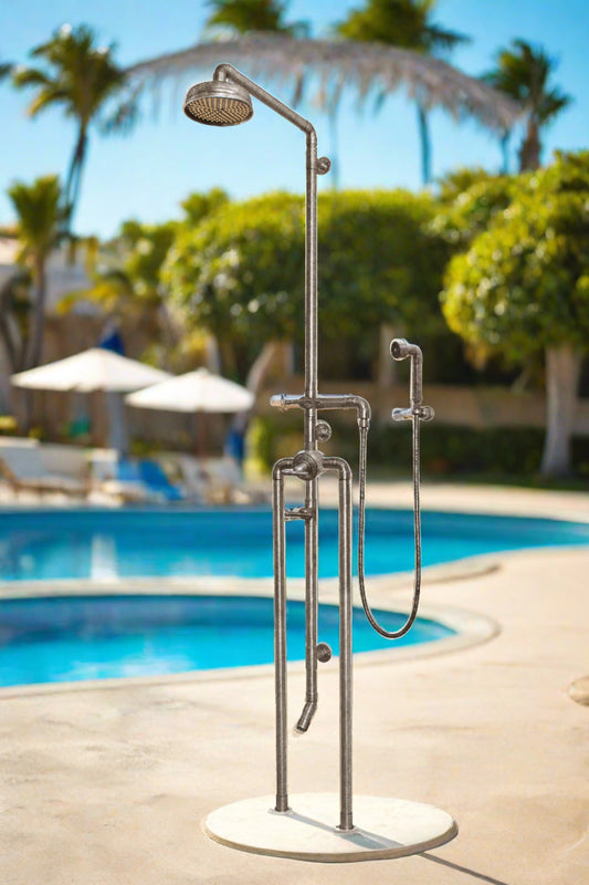 Thermostatic Exposed Shower w/ Rainhead, Handshower & Footwash