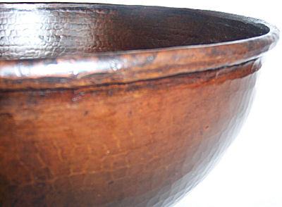 12" Round Hammered Copper Vessel Sink