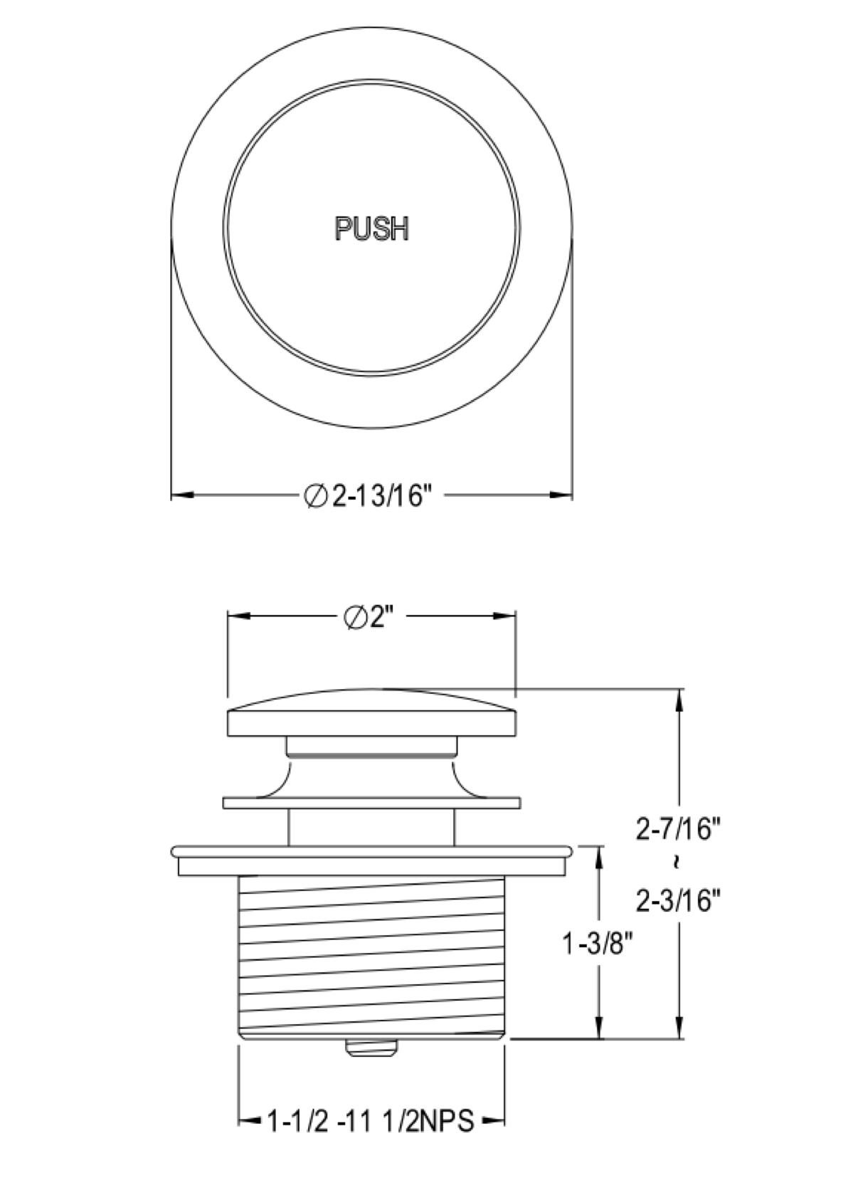 Tip-Toe Bath Tub Drain