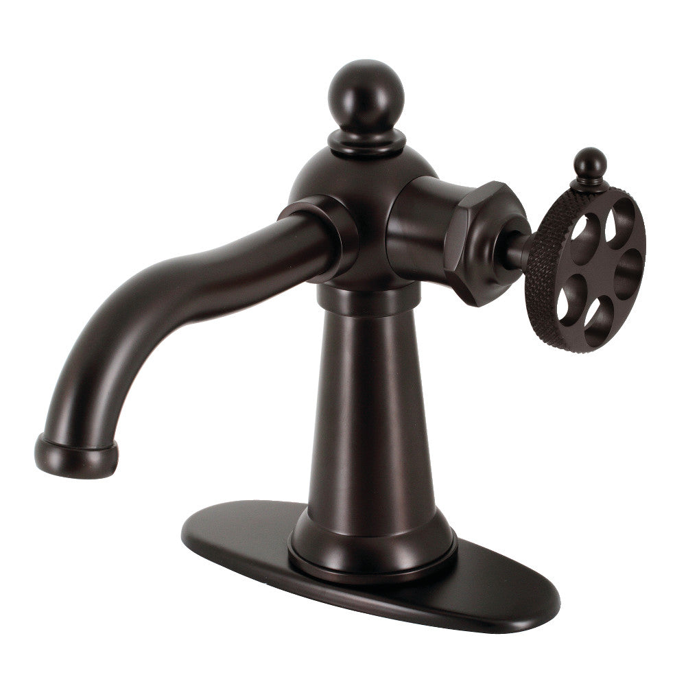 Webb Single-Handle Bathroom Faucet with Deck Plate and Push Pop-Up