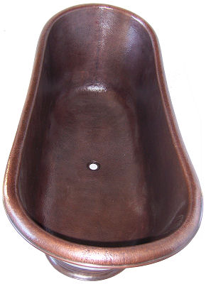 72" Royal Hammered Copper Bathtub