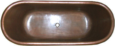 70" Smooth Copper Bathtub