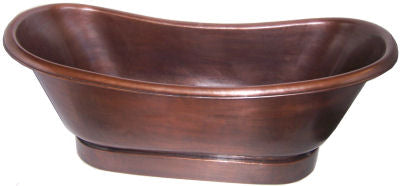 70" Smooth Copper Bathtub