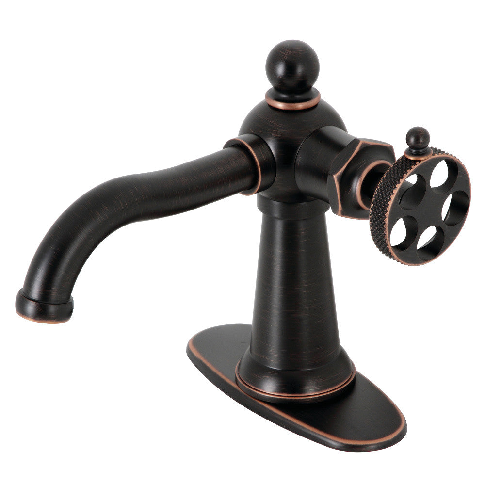 Webb Single-Handle Bathroom Faucet with Deck Plate and Push Pop-Up