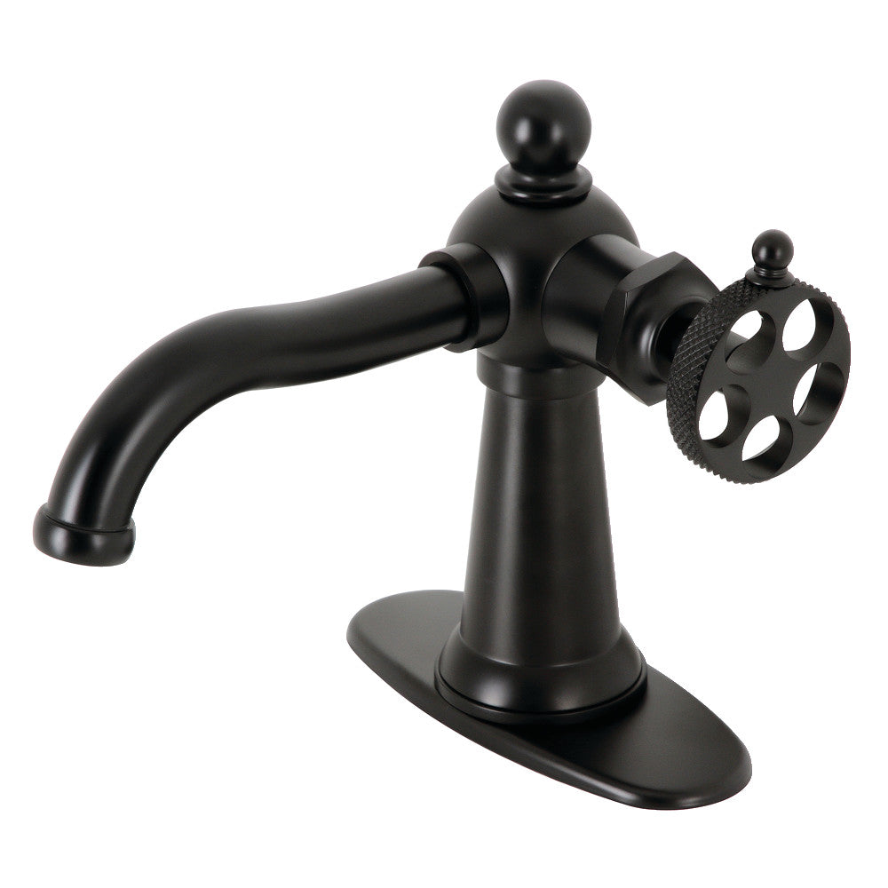 Webb Single-Handle Bathroom Faucet with Deck Plate and Push Pop-Up