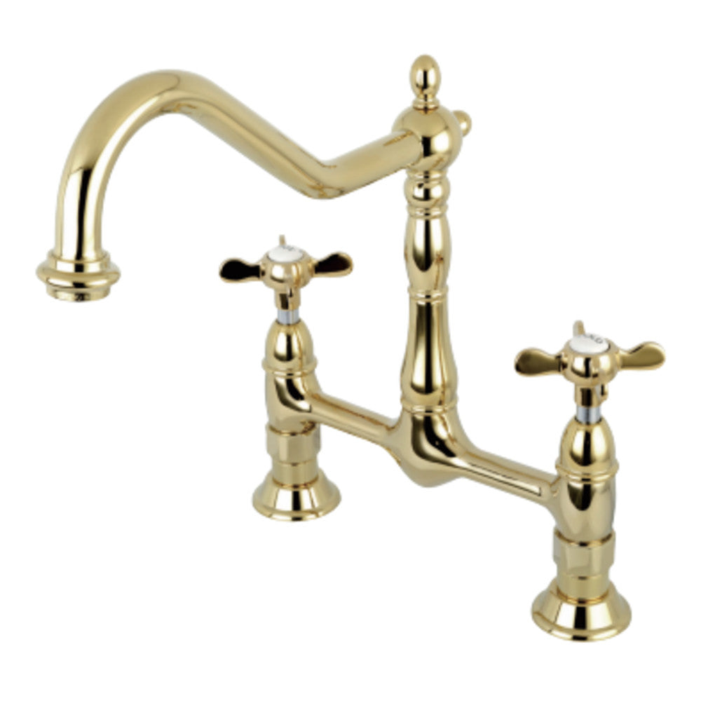 Essex Cross Handles Bridge Kitchen Faucet