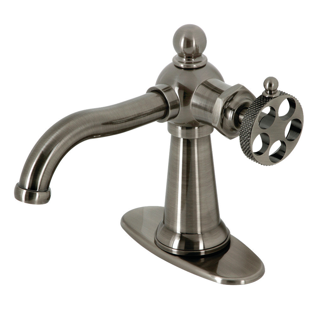 Webb Single-Handle Bathroom Faucet with Deck Plate and Push Pop-Up