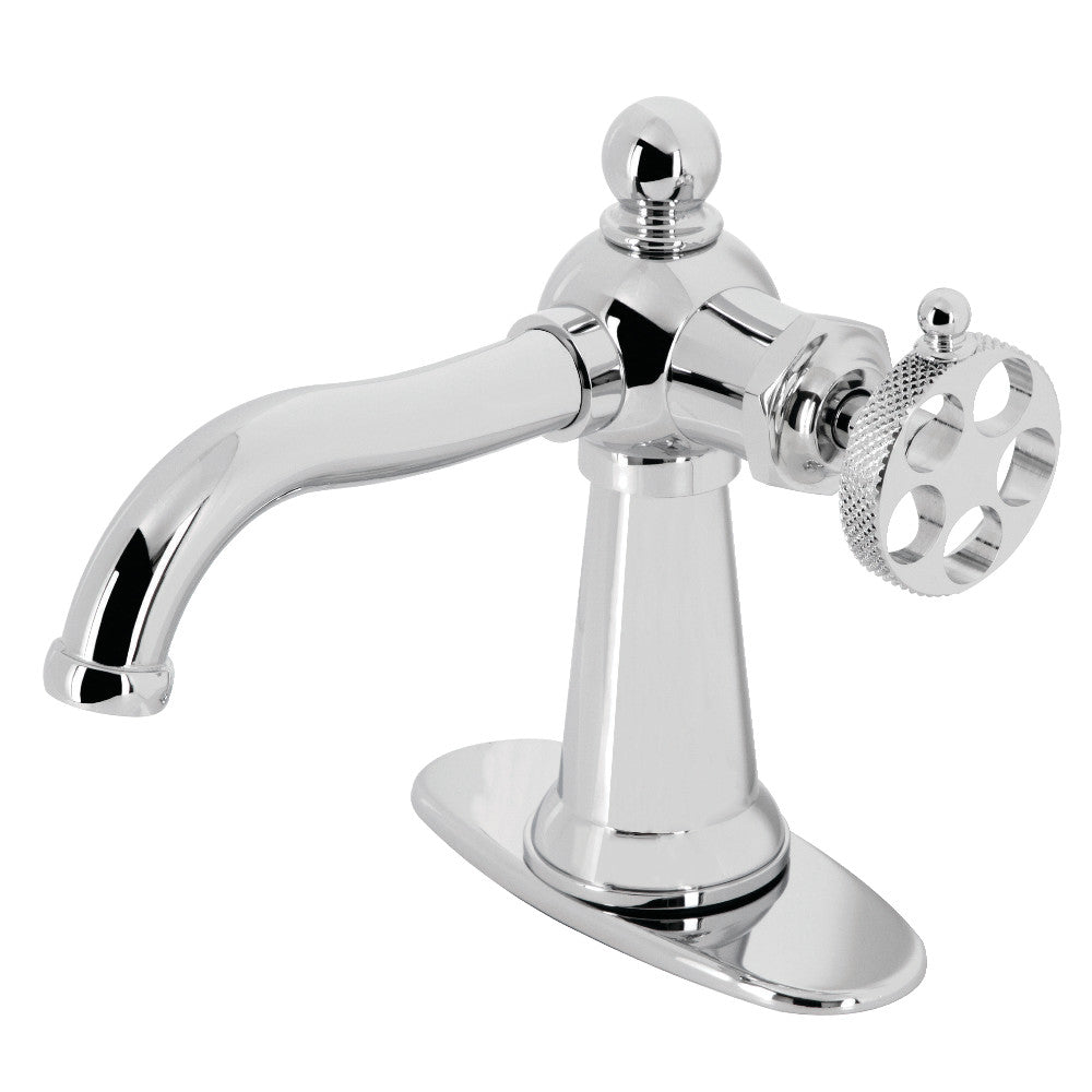 Webb Single-Handle Bathroom Faucet with Deck Plate and Push Pop-Up