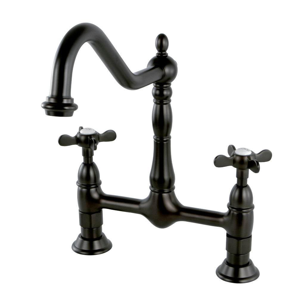 Essex Cross Handles Bridge Kitchen Faucet