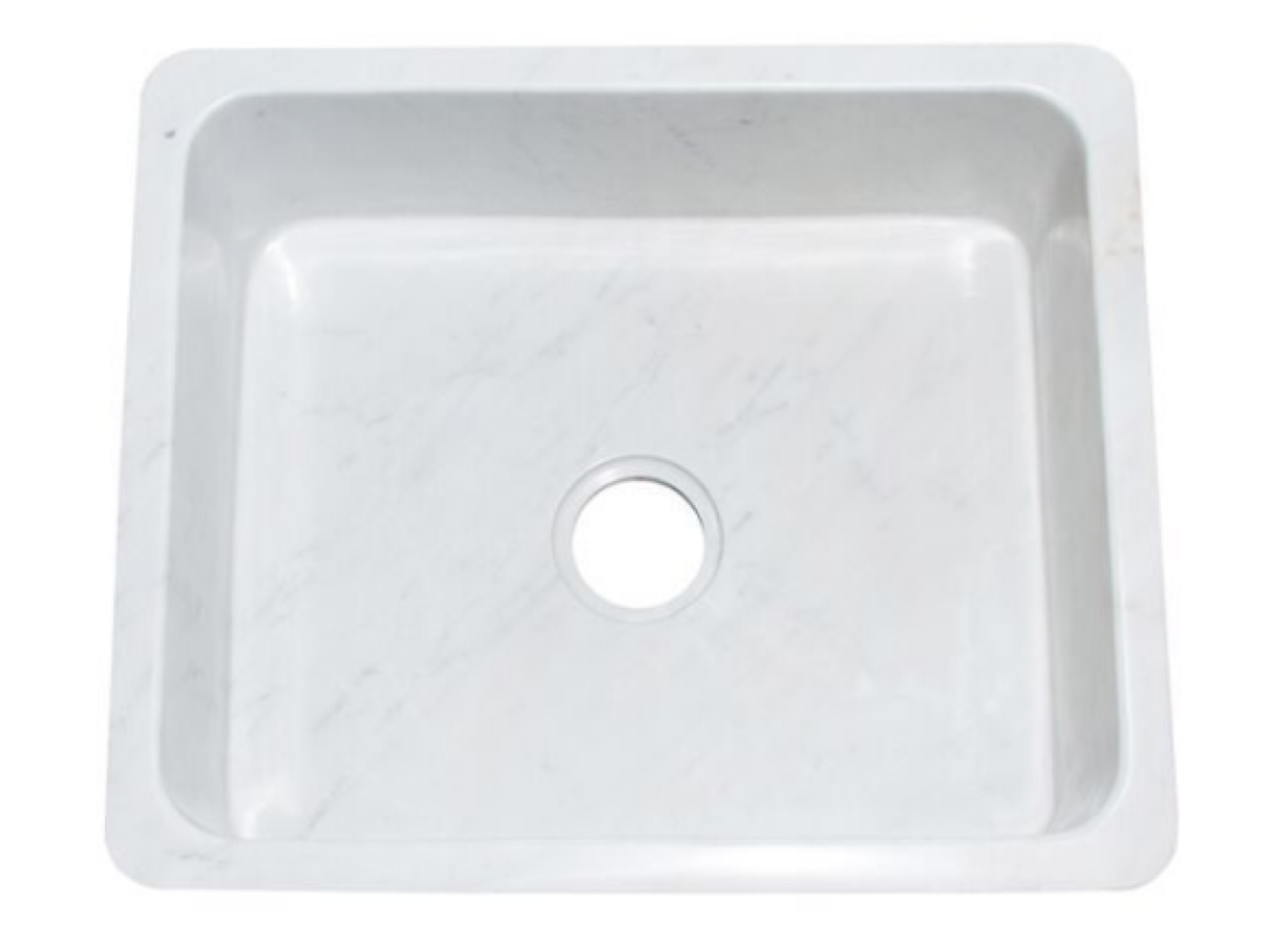 24" White Carrara Marble Sink