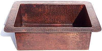 24" Copper Kitchen Single Basin Sink