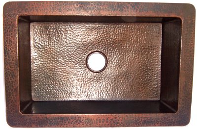 Farmhouse Hammered Copper Kitchen Sink