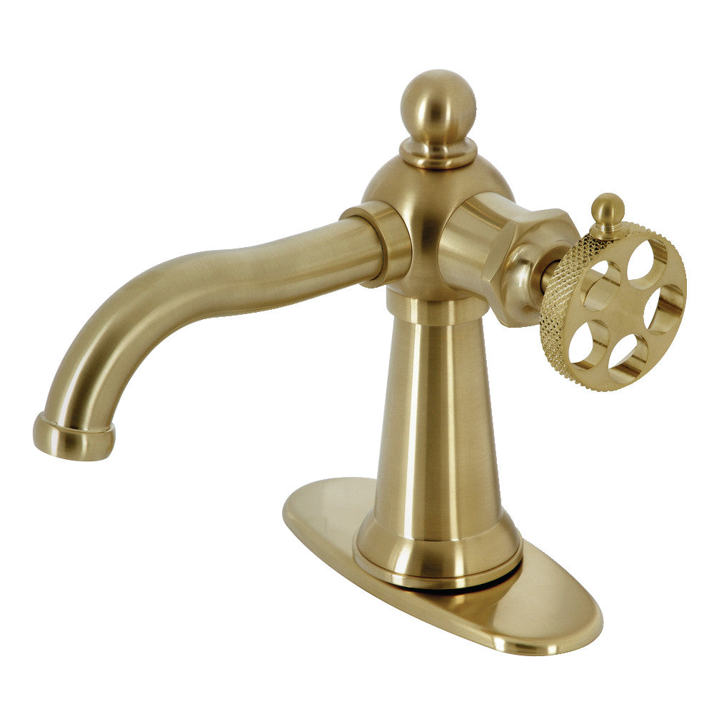 Webb Single-Handle Bathroom Faucet with Deck Plate and Push Pop-Up