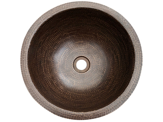 Round Hammered Copper Sink