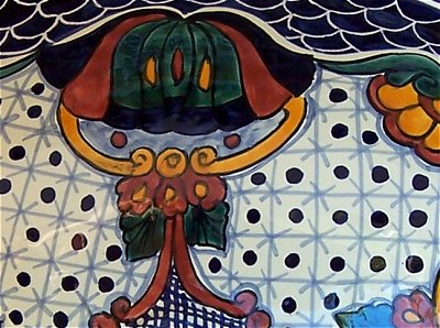 17" Oval Blue Mesh Ceramic Talavera Sink