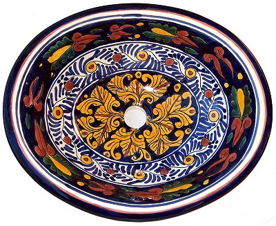 17" Oval Marigold Drop In Talavera Sink