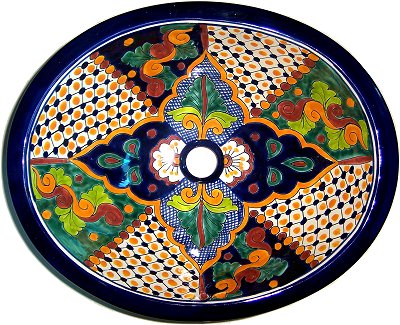 17" Oval Janitzio Drop In Talavera Sink