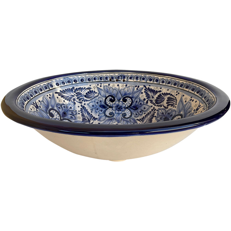 17" Oval Multicolor Talavera Ceramic Bathroom Sink