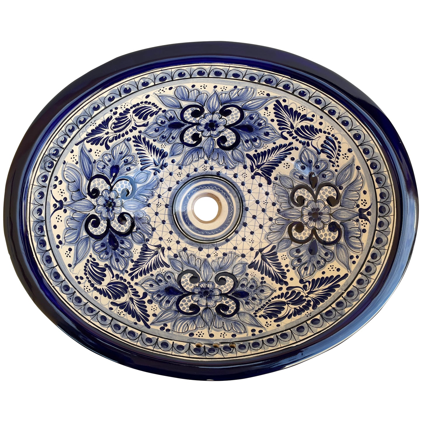 17" Oval Multicolor Talavera Ceramic Bathroom Sink