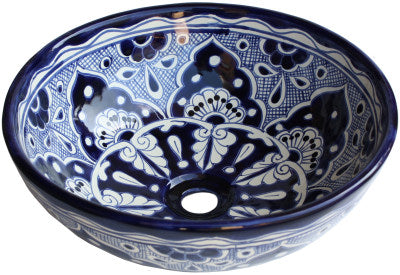 16" Blue Talavera Vessel Sink