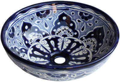 16" Blue Talavera Vessel Sink