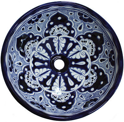 16" Blue Talavera Vessel Sink