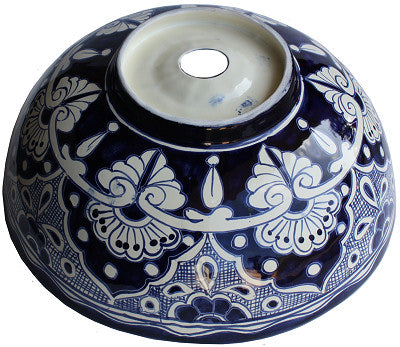 16" Blue Talavera Vessel Sink