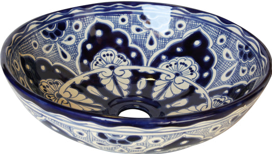 14" Blue Talavera Vessel Sink