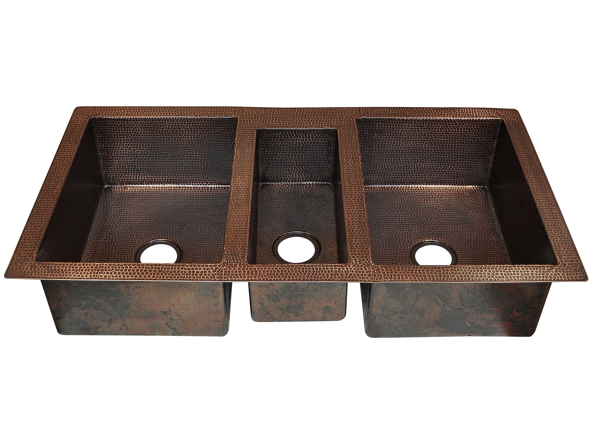 Undermount Triple Bowl Copper Kitchen Sink