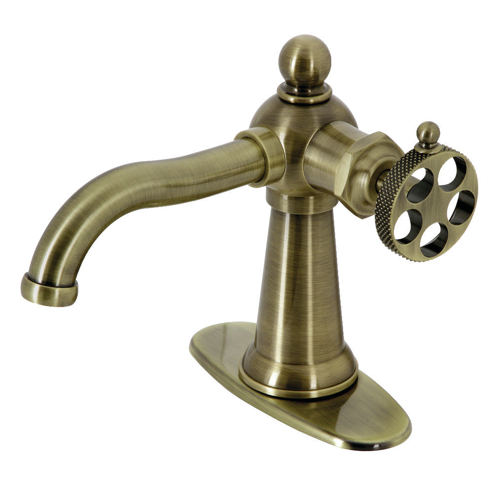 Webb Single-Handle Bathroom Faucet with Deck Plate and Push Pop-Up