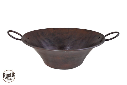 Hammered Round Miners Pan Copper Sink