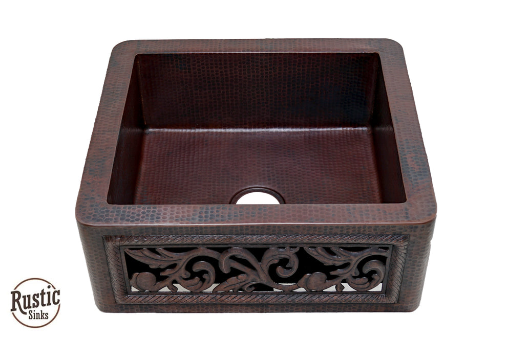 X Design Farmhouse Copper Kitchen Sink - Modern Geometric | Rustic Sinks