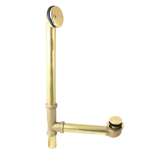 Tulare 21-Inch Brass Toe Touch Tub Waste and Overflow