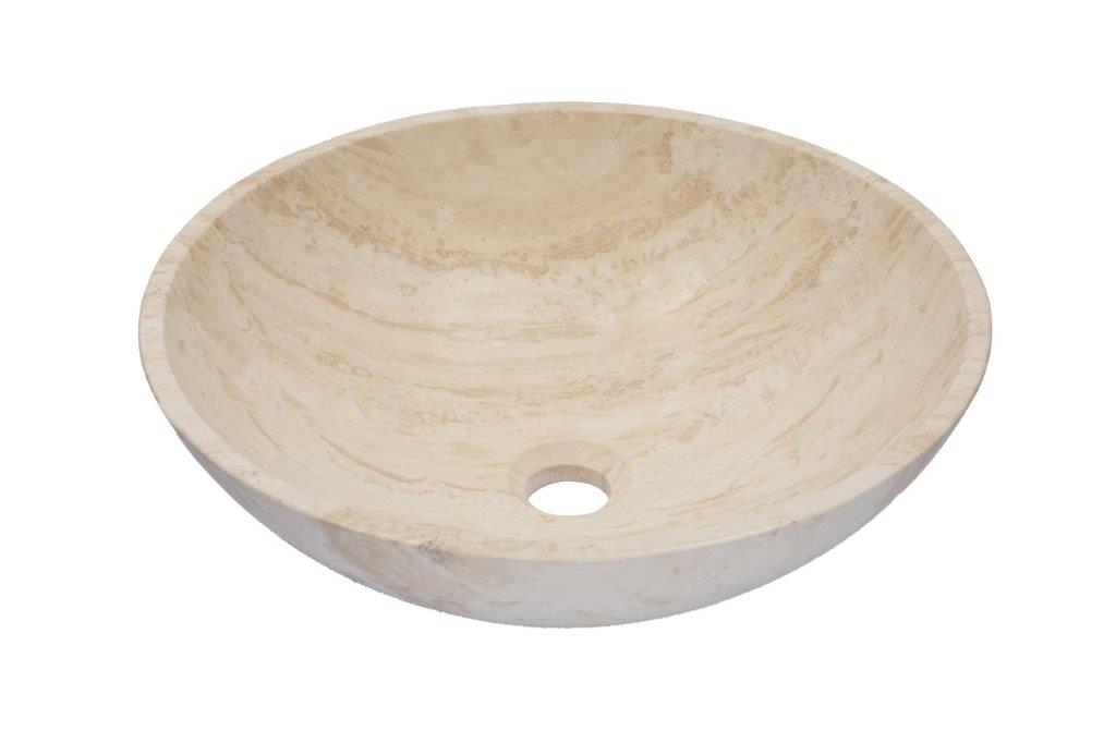 Round Travertine Vessel Sink