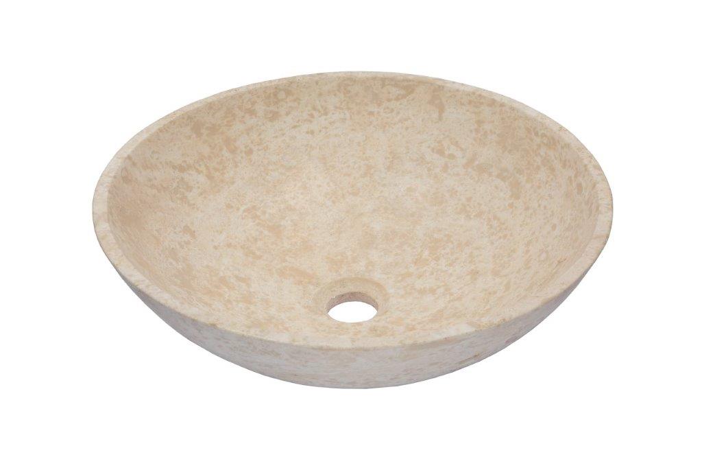 Round Travertine Vessel Sink