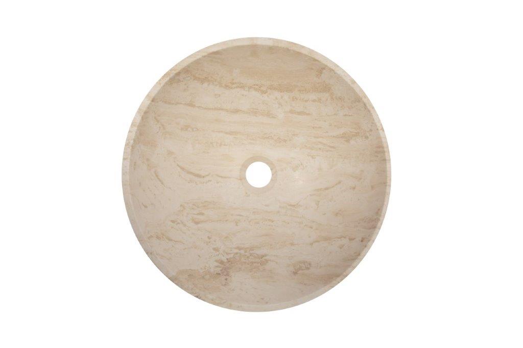 Round Travertine Vessel Sink